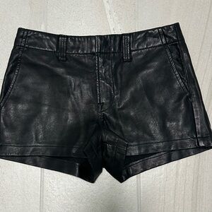 J Brand Black Leather Kids Shorts